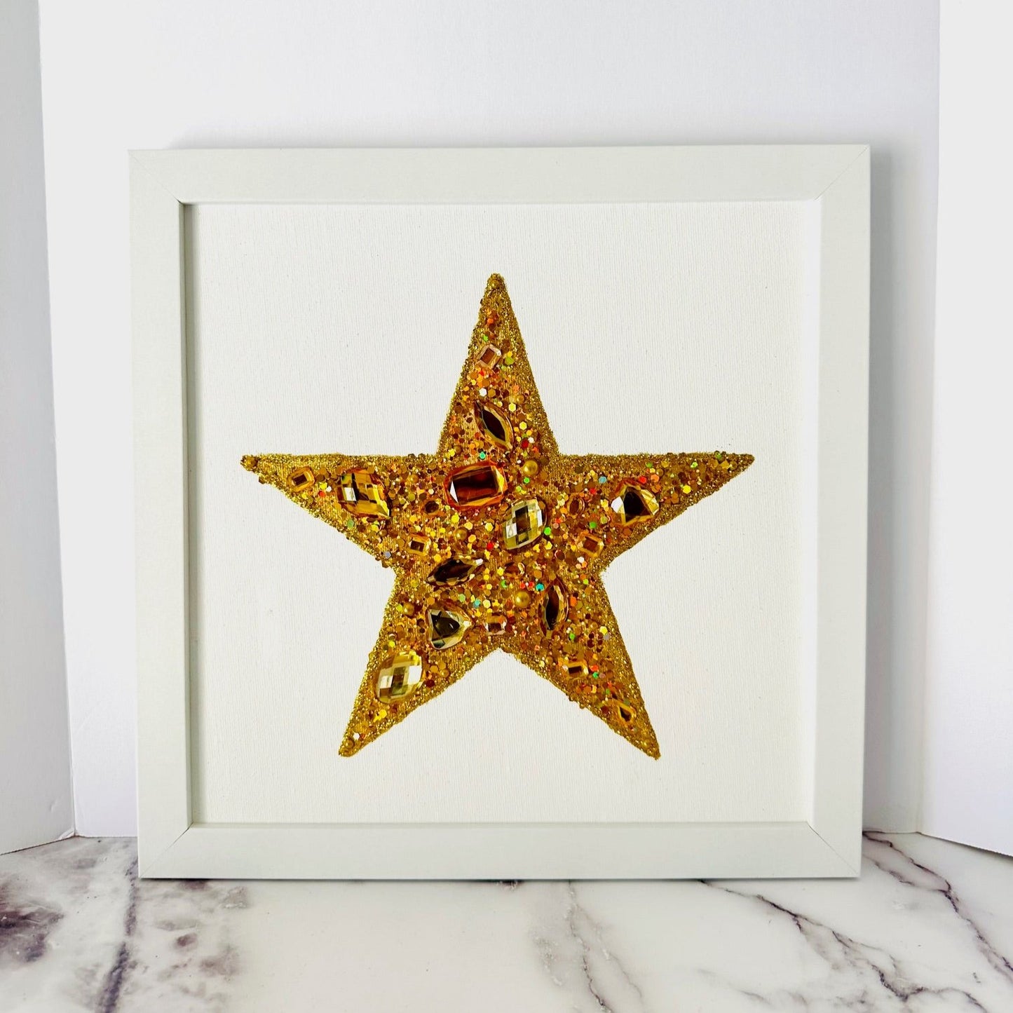 Gold Star Painting with Rhinestones