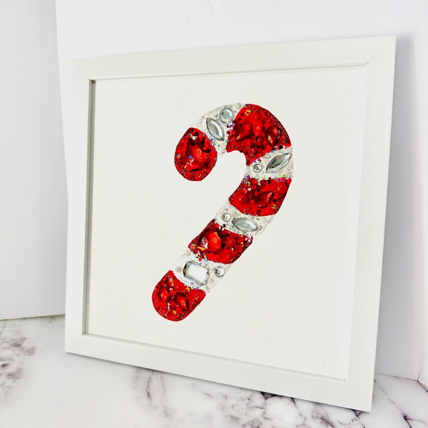 Candy Cane Hand Painted Canvas Panel