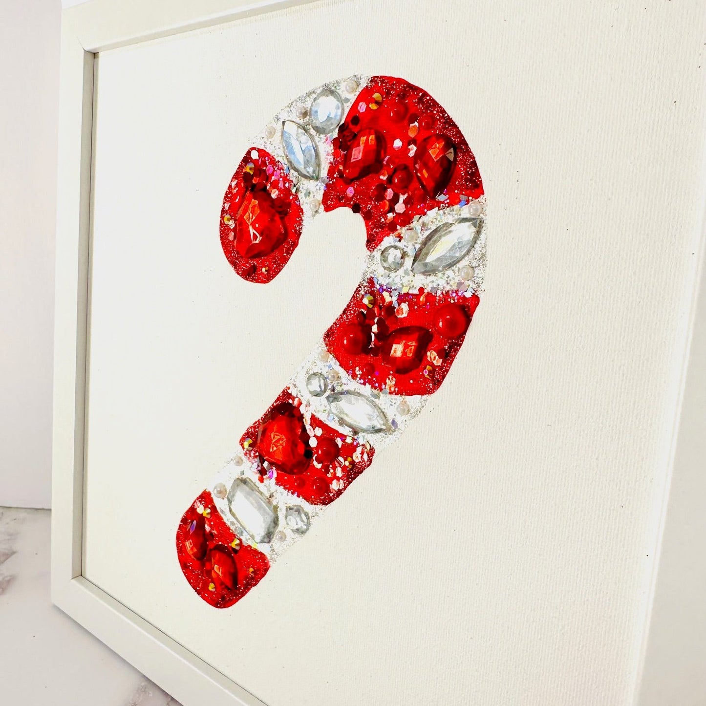 Candy Cane Hand Painted Canvas Panel