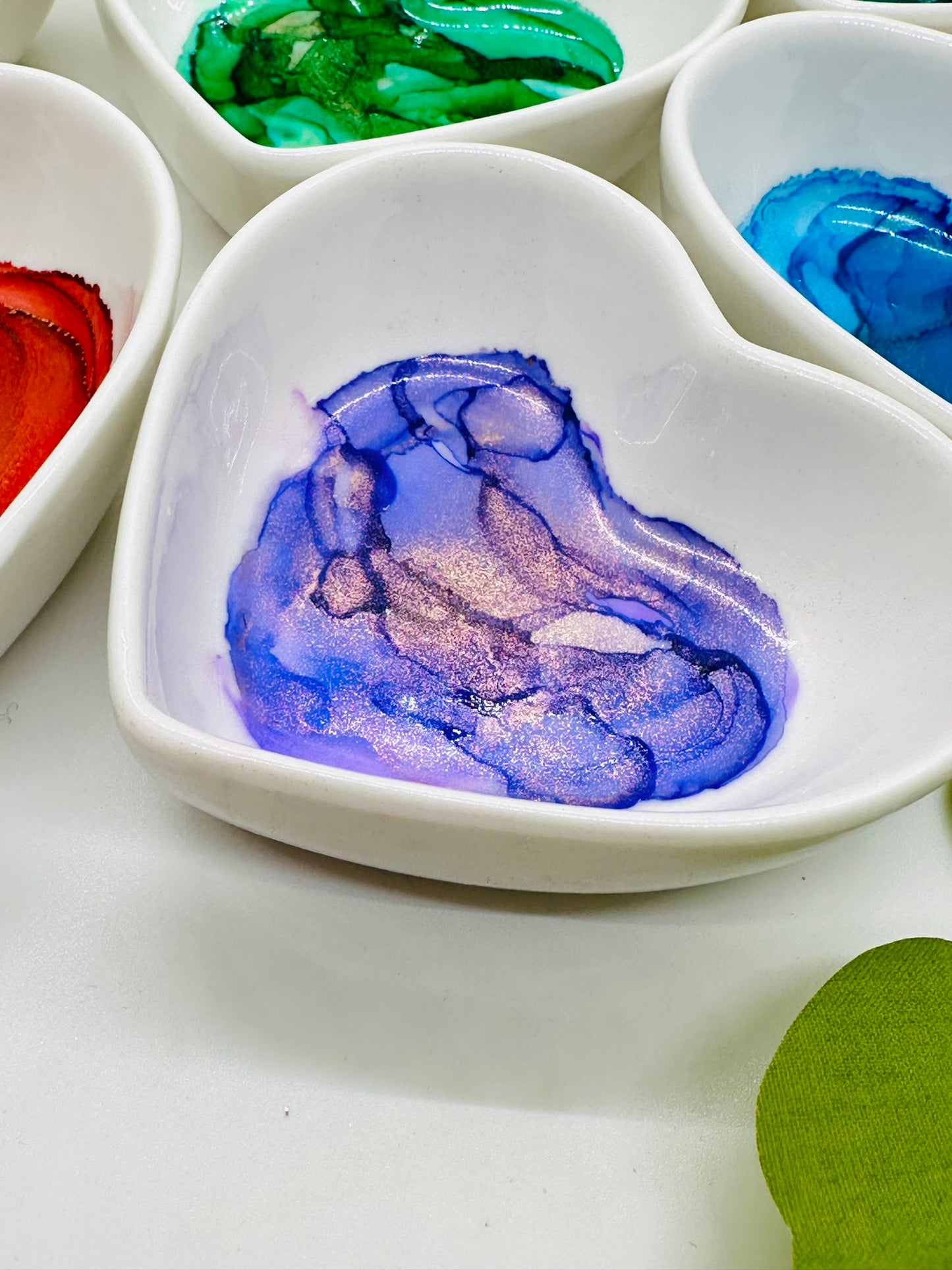Heart Shape Ring Dish - Alcohol Ink
