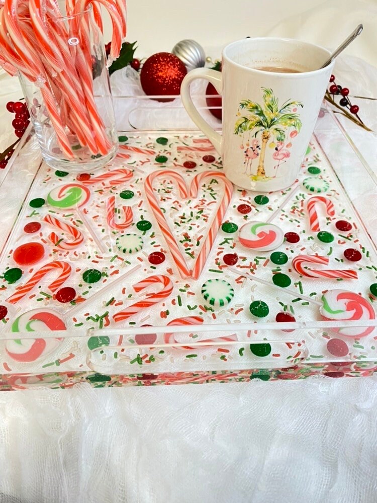 Christmas Candy, Acrylic Serving Tray